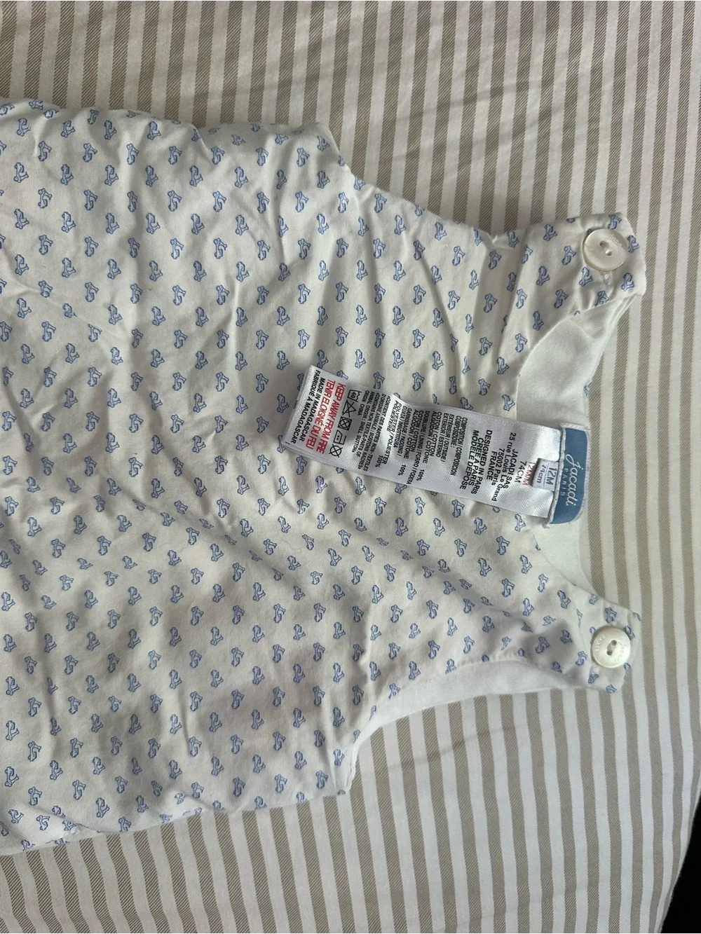 Jacadi one piece 12M baby outfit scooters